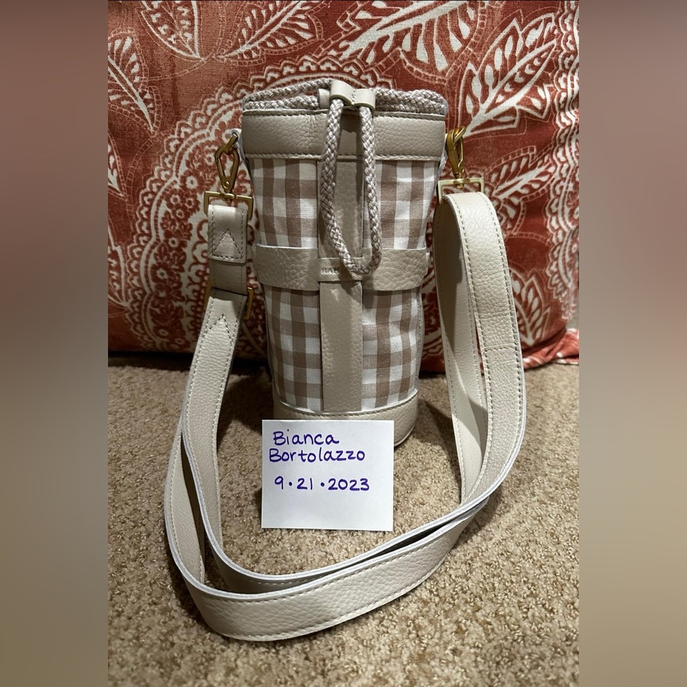HAMMITT Runyon. Dandelion Gingham. Water bottle crossbody. NWOT